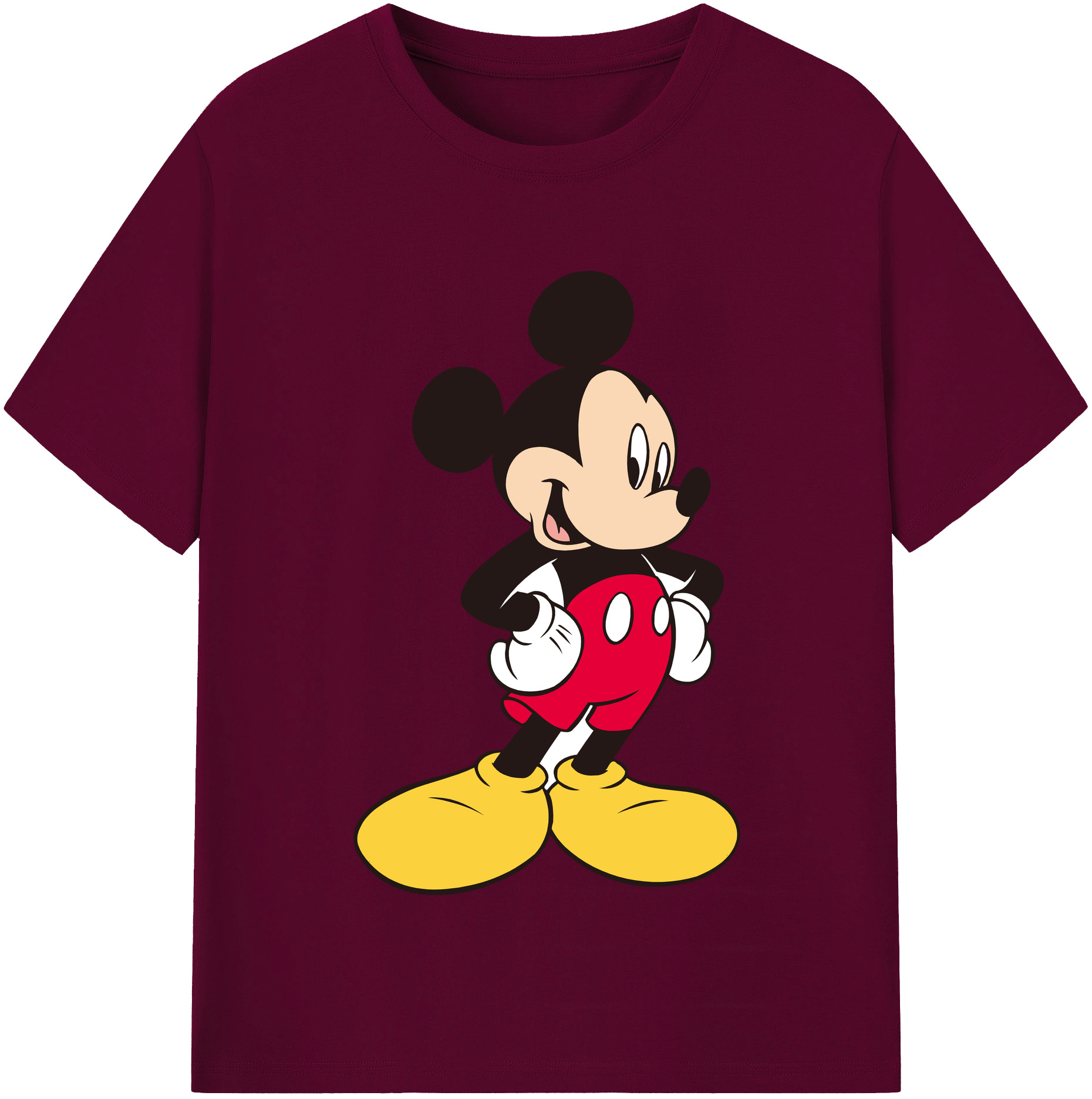 （画像用） ミッキーマウス Mickey Mouse レディースカジュアルプリントTシャツ（綿100％）